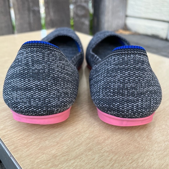 Rothy’s Grey Birdseye Pink Sole Round Toe Flats Sz 6 - Picture 7 of 15